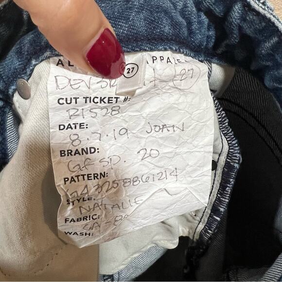 GRLFRND Denim Natalie raw hemline high waist jean skirt 27/4 - Picture 6 of 7